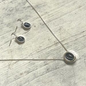 Sonoma Jean company silver tone necklace and earring set